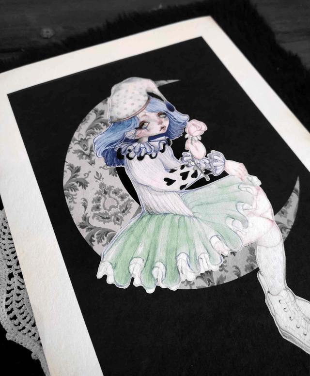 Print A4 ~ pierrot doll