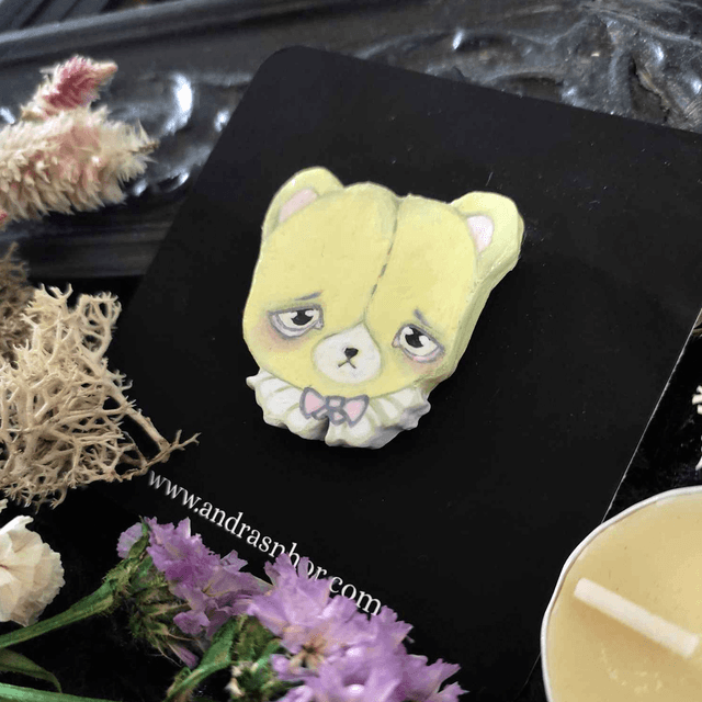 Pins ~ Single piece pastel yellow bear ~ Polymer clay